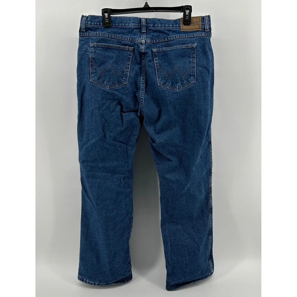 Wrangler Women‎ 13/14 x 30 Fleece Lined Denim Jeans Blue Straight Rugged Wear